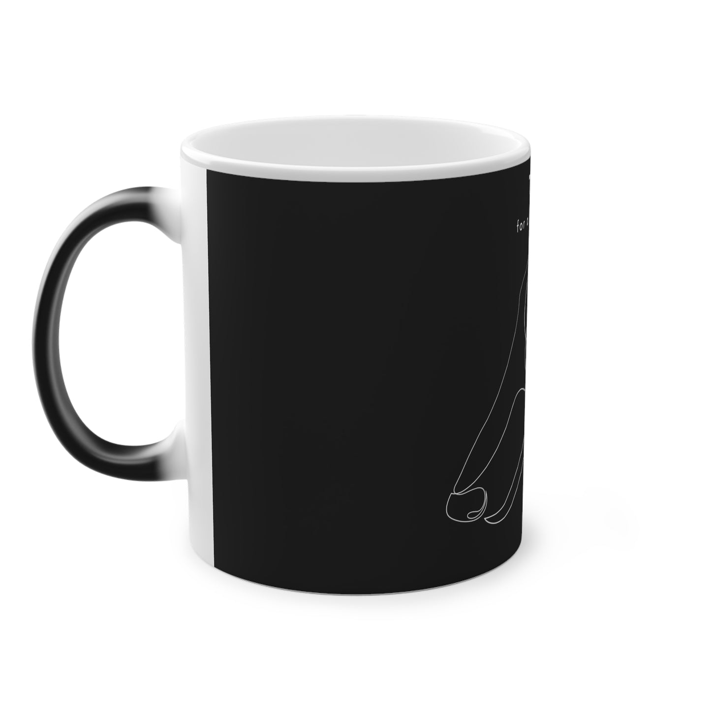 Time For A Quick Coffee Borzoi Single Line Magic Mug, 325ml - Black