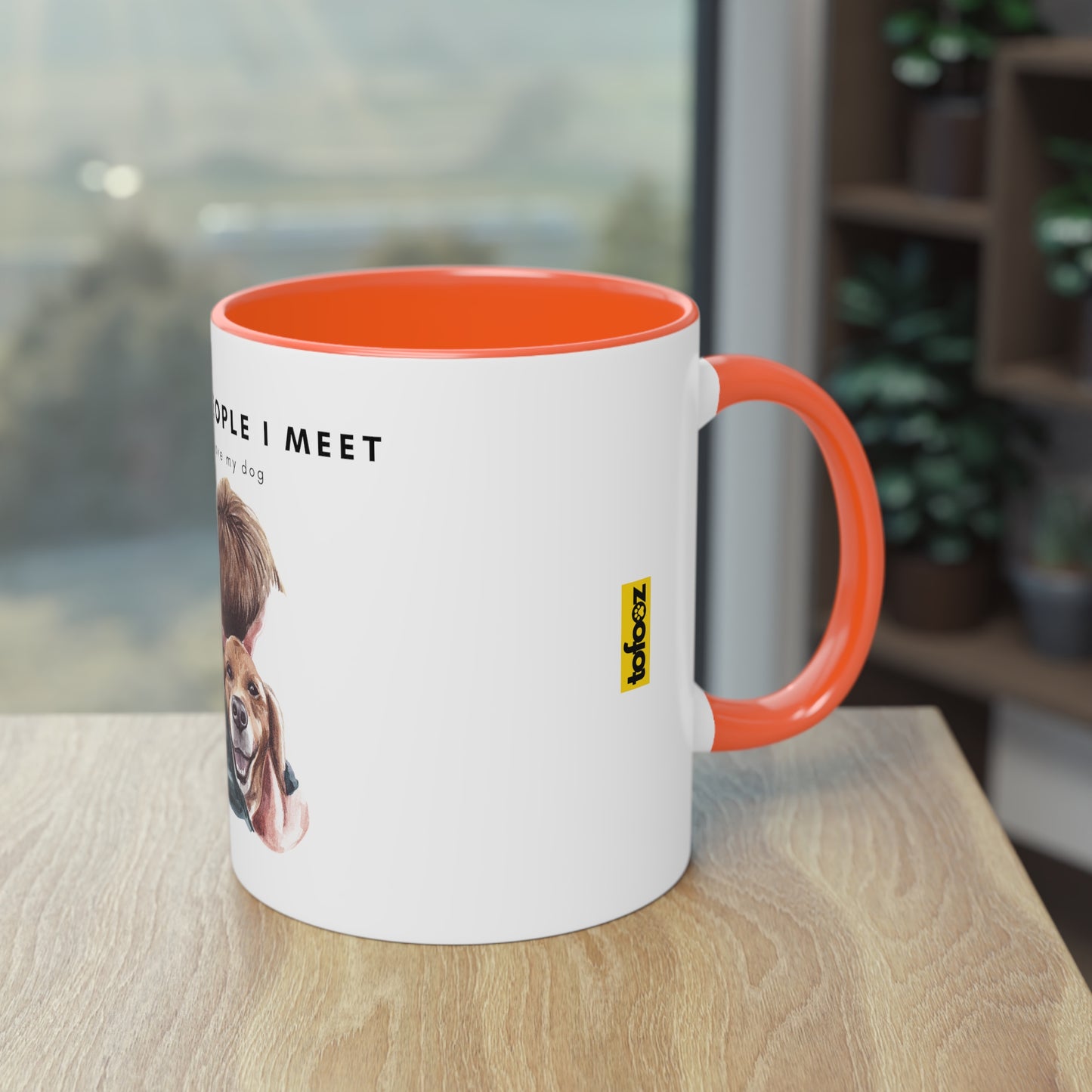 More People I Meet More I Love My Dog (M) Two-Tone Coffee Mug, 325ml - White