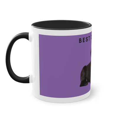 Best Dog Mom Black Lab Two-Tone Coffee Mug, 325ml - Purple