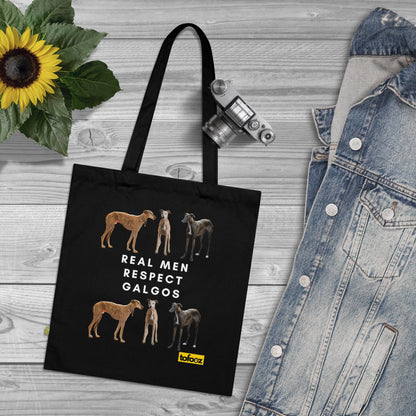 Real Men Respect Galgos Mixed Organic Cotton Tote Bag