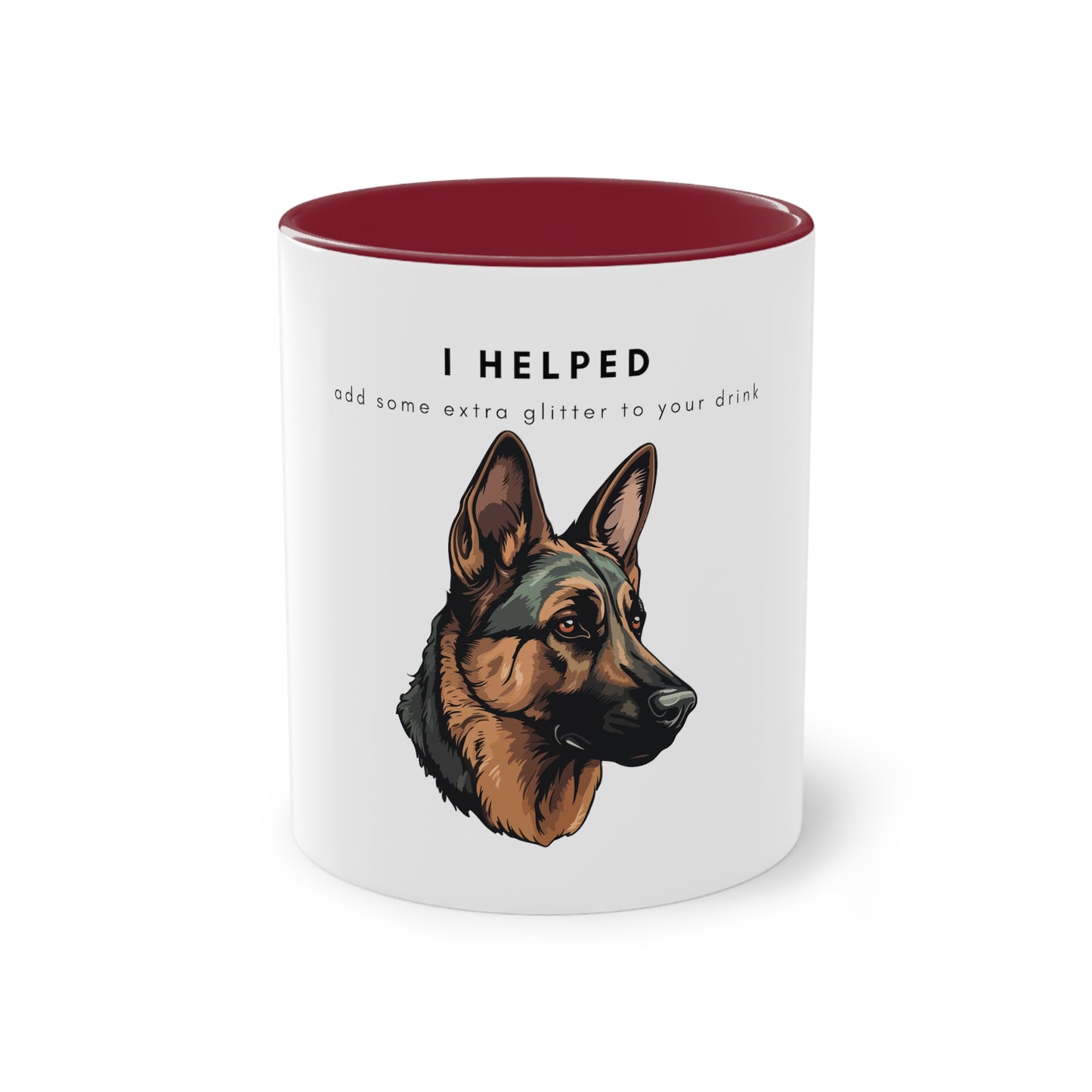 I Helped Add Glitter German Shepherd Two-Tone Coffee Mug, 325ml - White