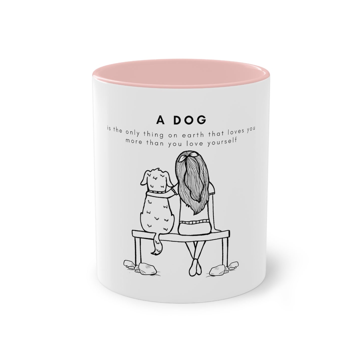 A Dog's Love Two-Tone Coffee Mug, 325ml - White