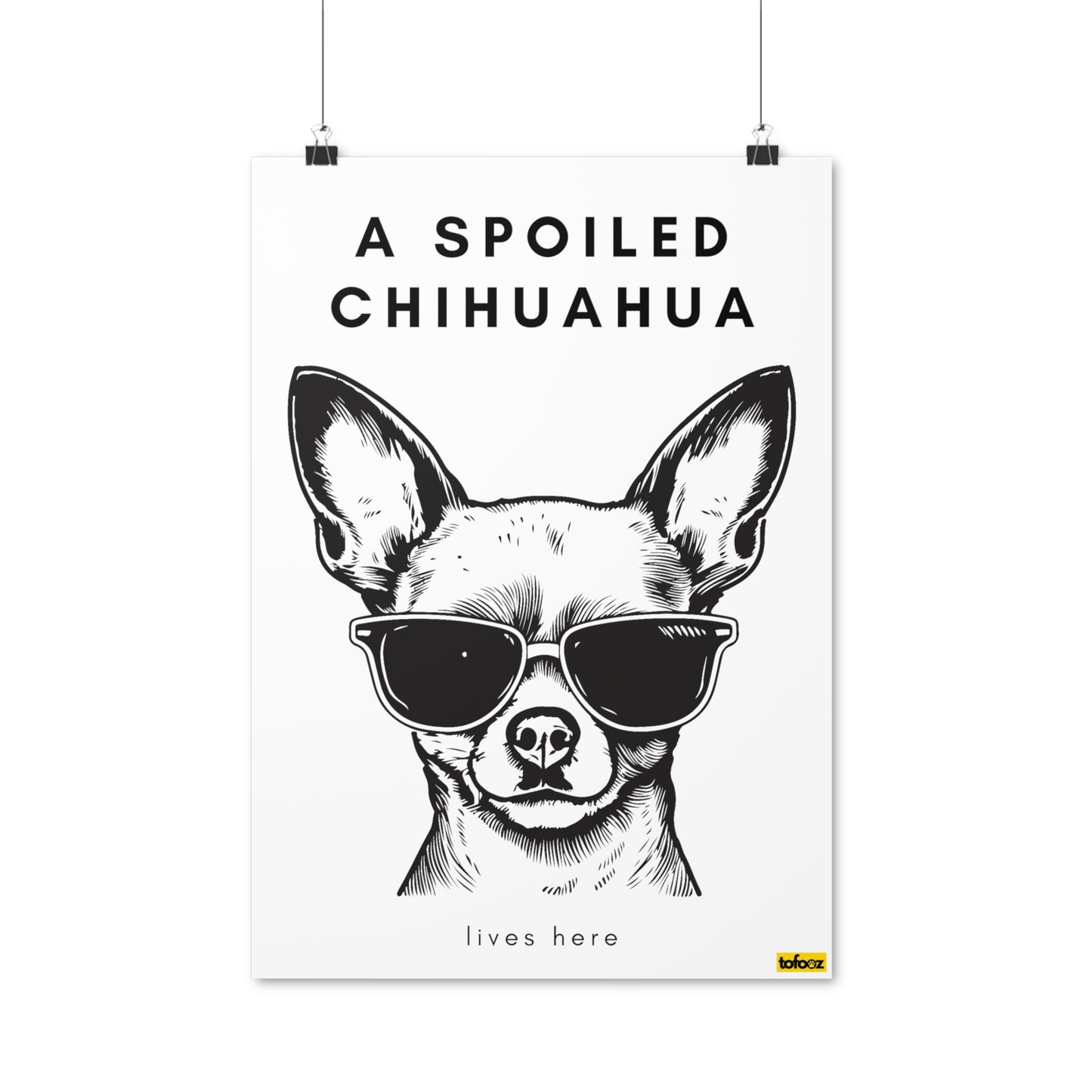 A Spoiled Chihuahua Lives Here Poster - Various Sizes