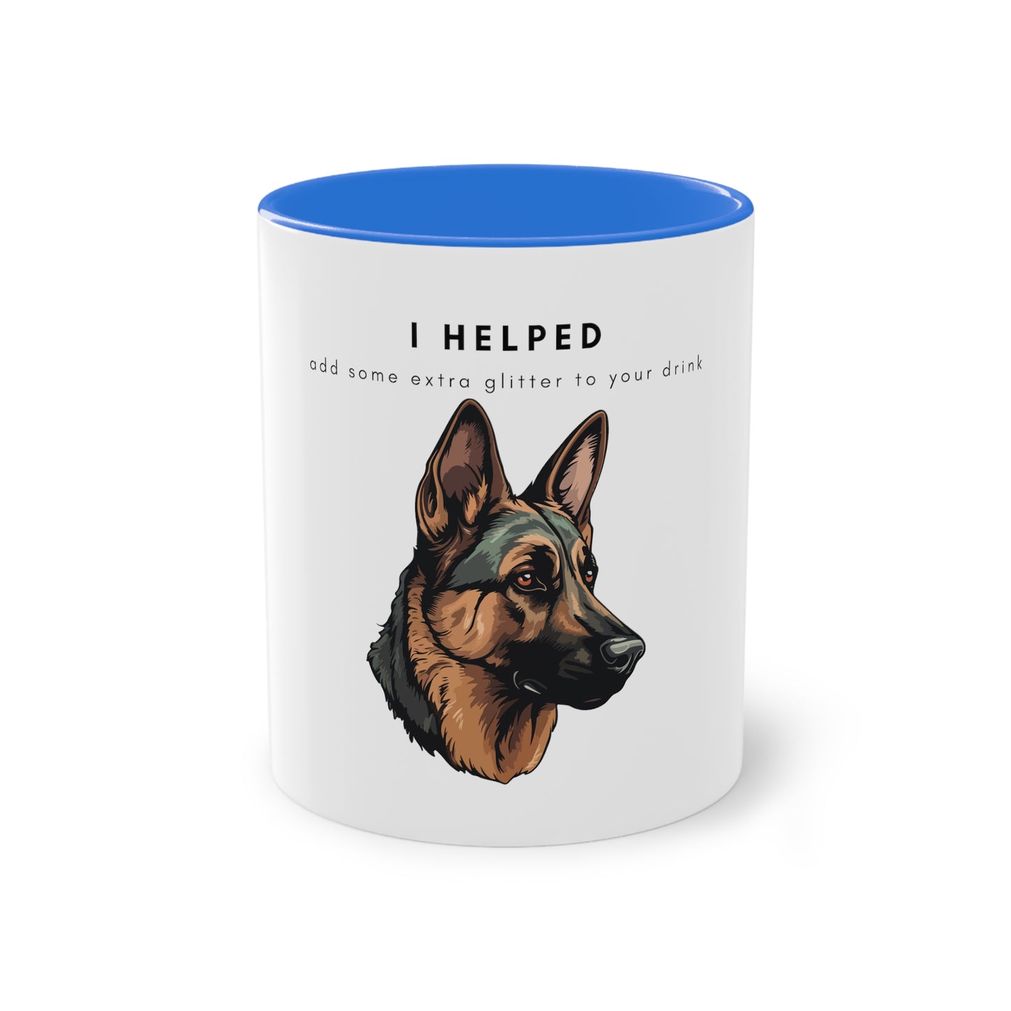 I Helped Add Glitter German Shepherd Two-Tone Coffee Mug, 325ml - White