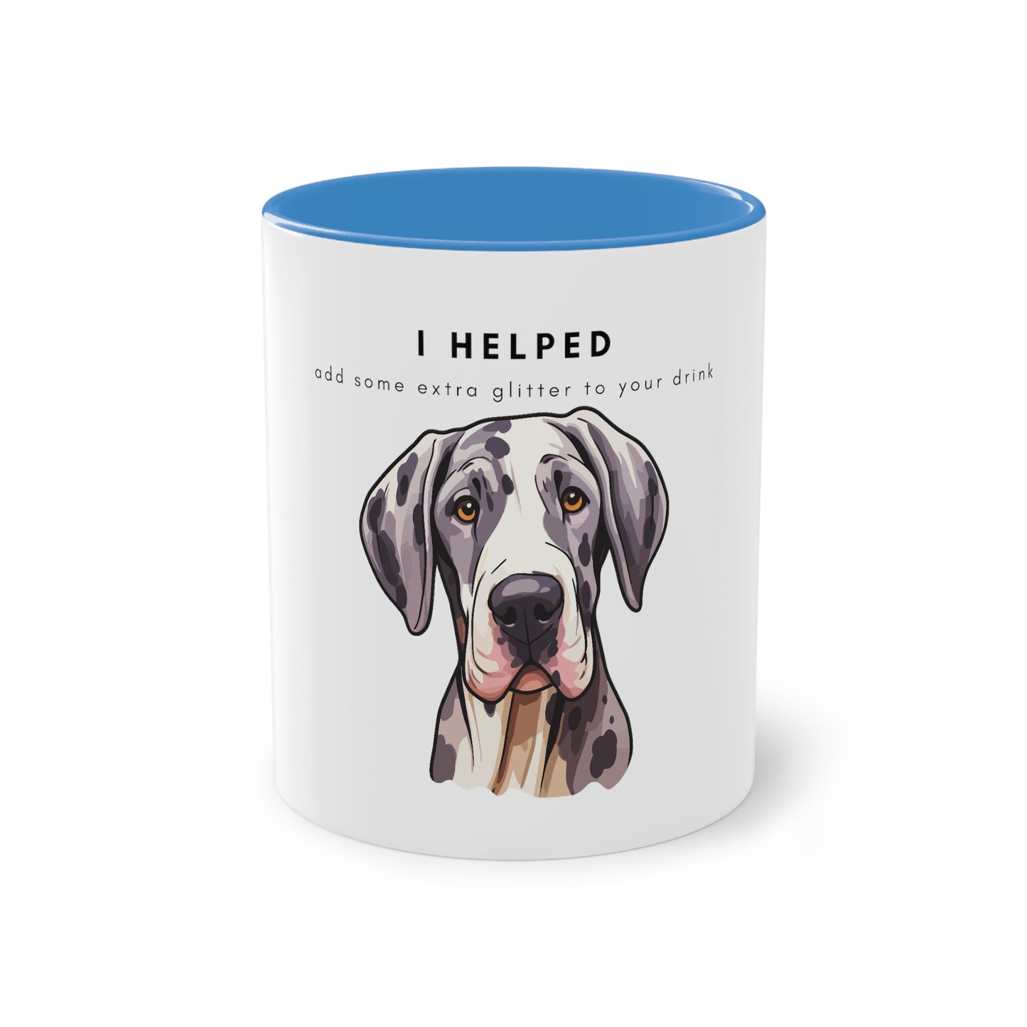 I Helped Add Glitter Great Dane Two-Tone Coffee Mug, 325ml - White