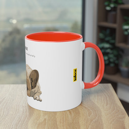 Please Provide Caffeine Immediately French Bulldog Two-Tone Coffee Mug, 325ml - White