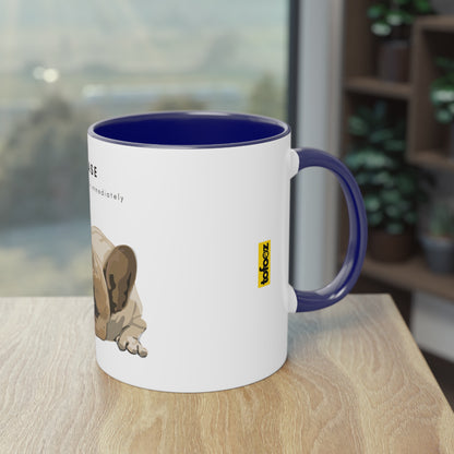 Please Provide Caffeine Immediately French Bulldog Two-Tone Coffee Mug, 325ml - White