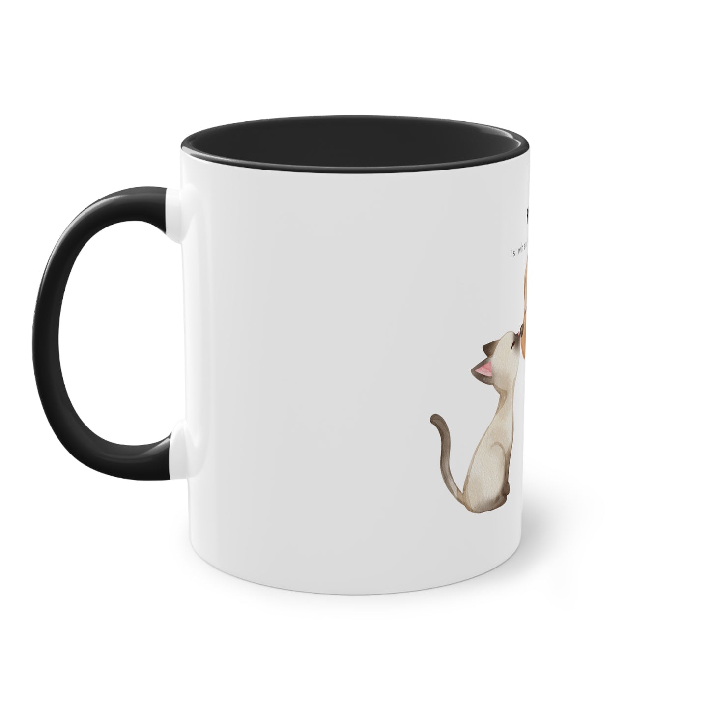 Home Is Where My Animals Are Two-Tone Coffee Mug, 325ml - White