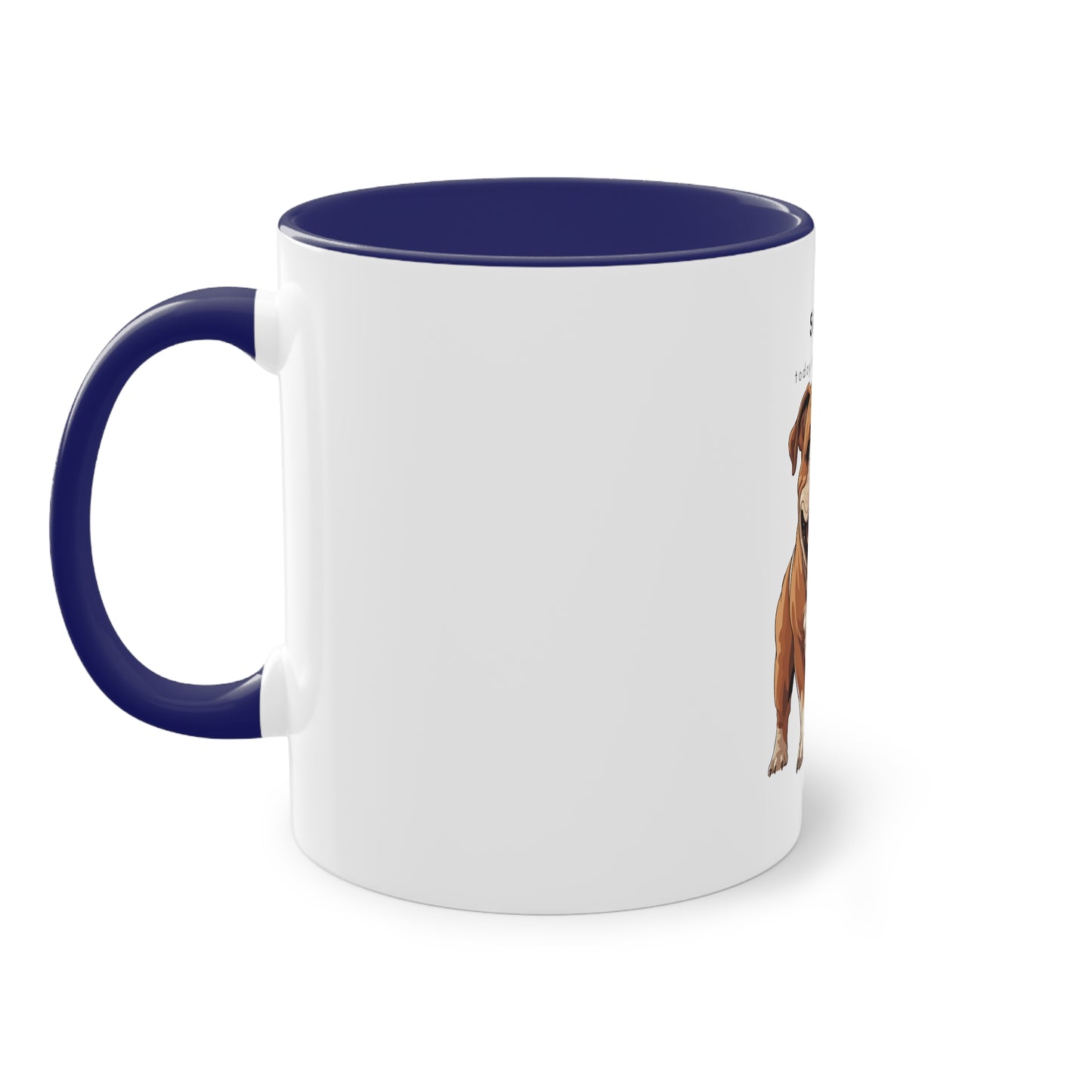 Smile Good Day English Bulldog Two-Tone Coffee Mug, 325ml - White