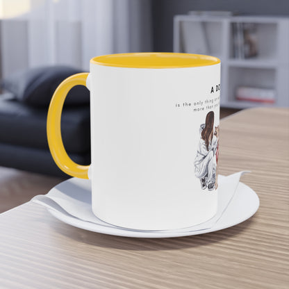 A Dog Love Yourself Two-Tone Coffee Mug, 325ml - White