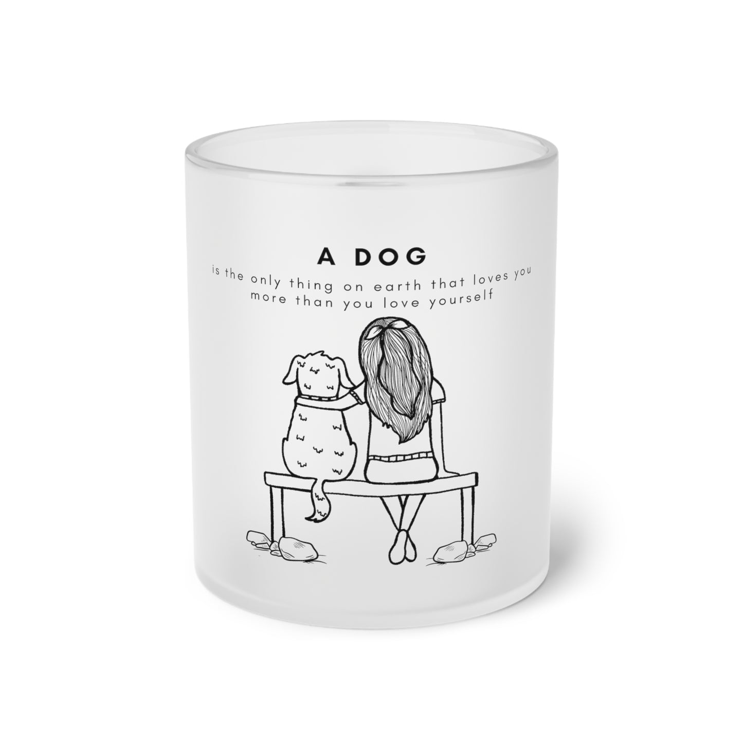 A Dog's Love - Frosted Glass Mug, 325ml