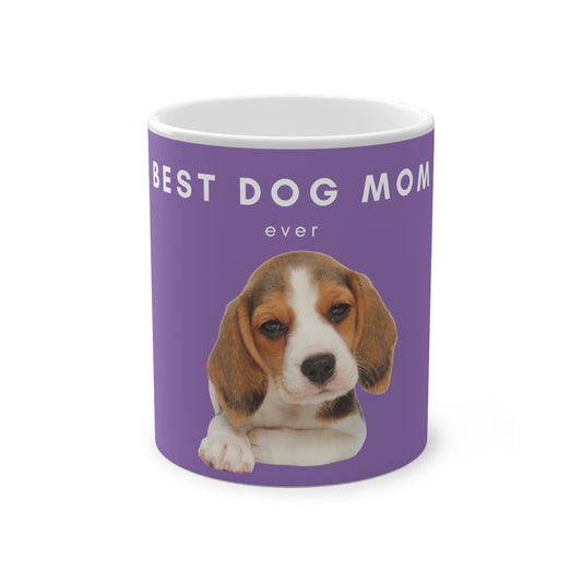 Best Dog Mom Beagle Magic Mug, 325ml - Purple