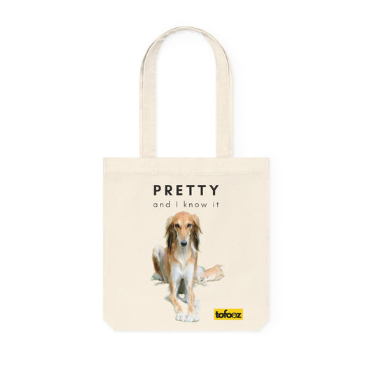 Pretty And I Know It Borzoi Woven Tote Bag