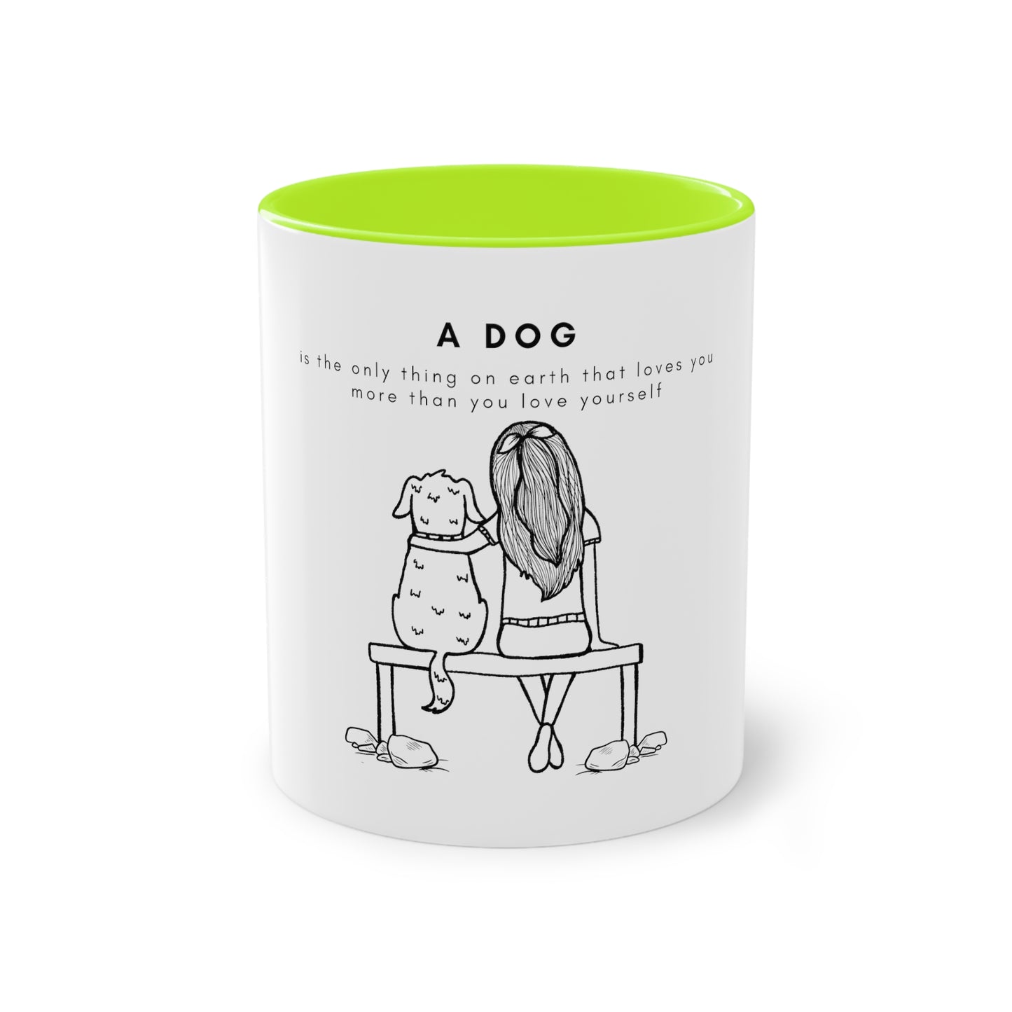 A Dog's Love Two-Tone Coffee Mug, 325ml - White