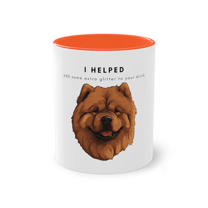 I Helped Add Glitter Chow Chow Two-Tone Coffee Mug, 325ml - White