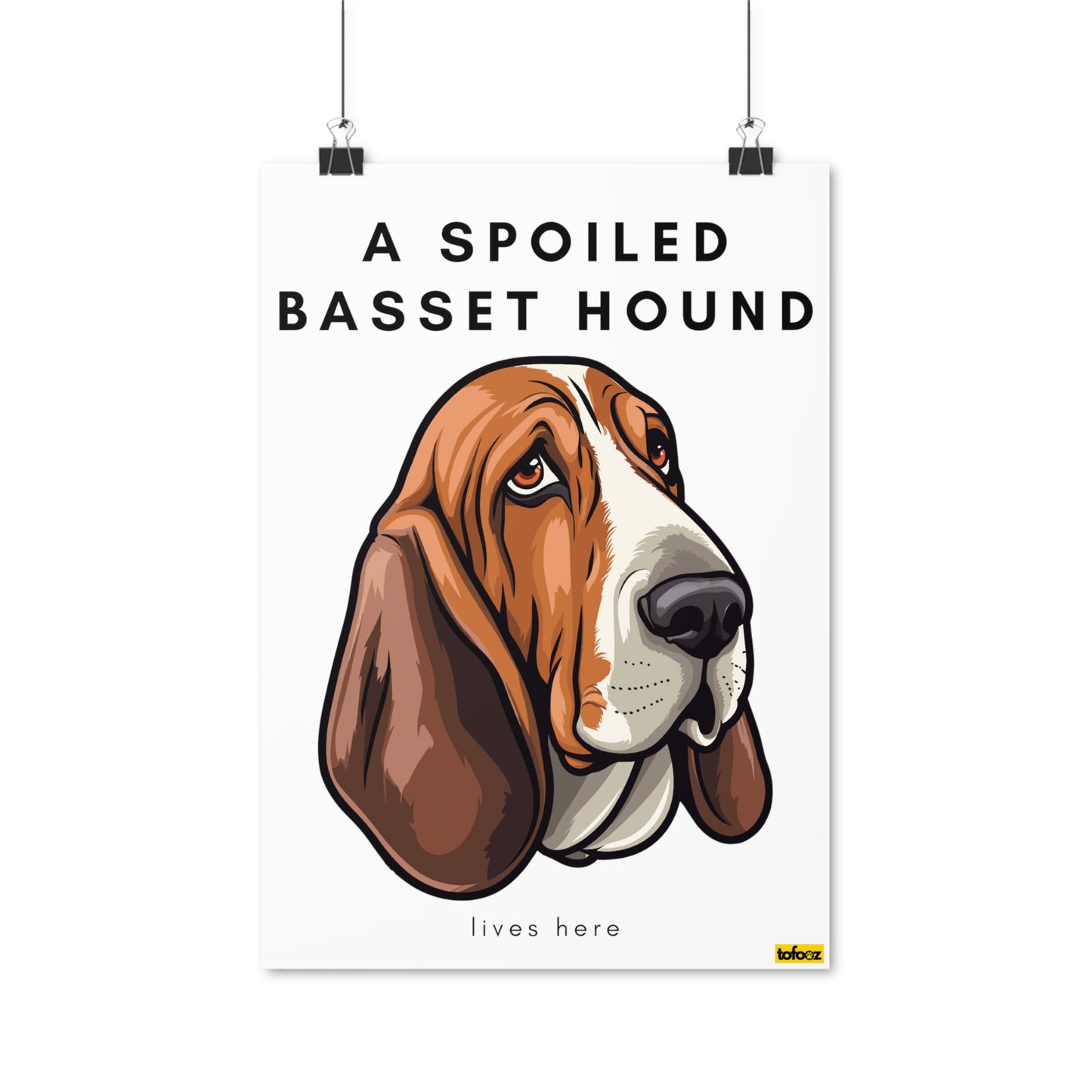 A Spoiled Basset Hound Lives Here Graphic Poster - Various Sizes