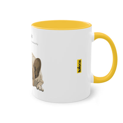 Please Provide Caffeine Immediately French Bulldog Two-Tone Coffee Mug, 325ml - White