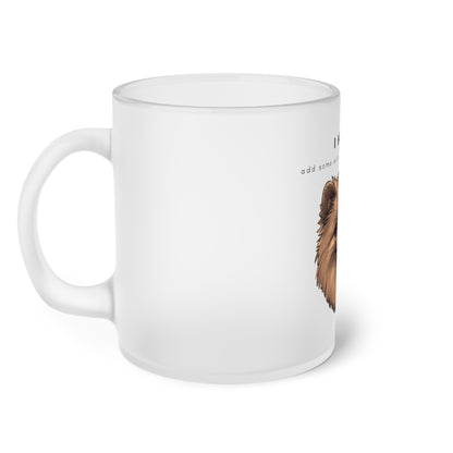 I Helped Add Glitter Brown Pomeranian - Frosted Glass Mug, 325ml