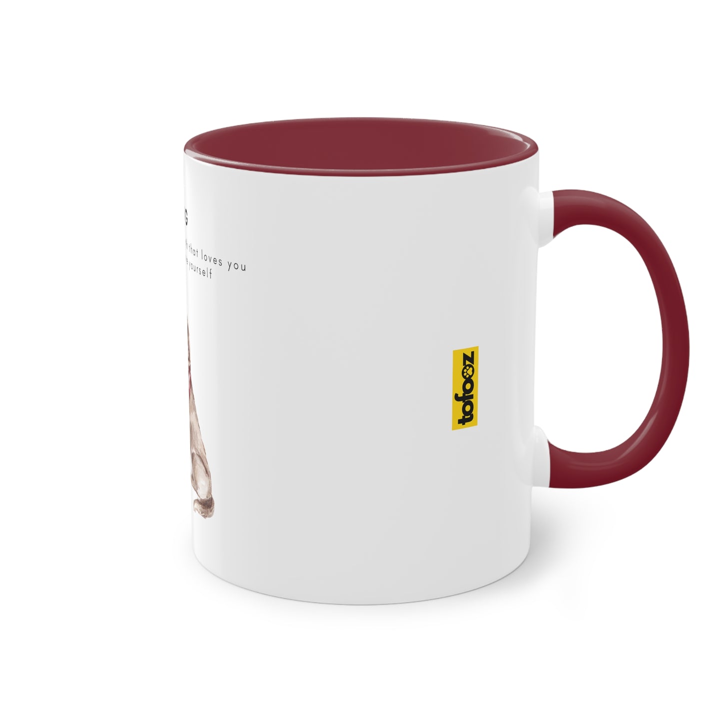 A Dog Love Yourself Two-Tone Coffee Mug, 325ml - White