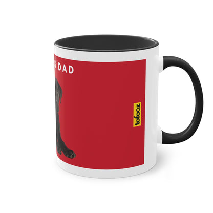 Best Dog Dad Black Lab Two-Tone Coffee Mug, 325ml - Red