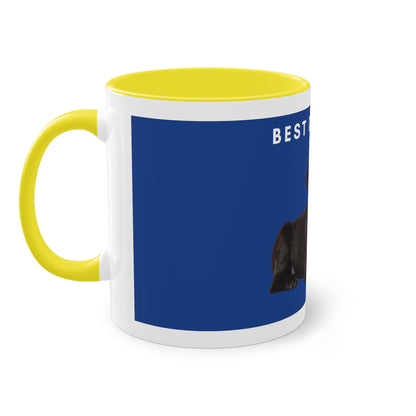 Best Dog Dad Black Lab Two-Tone Coffee Mug, 325ml - Blue