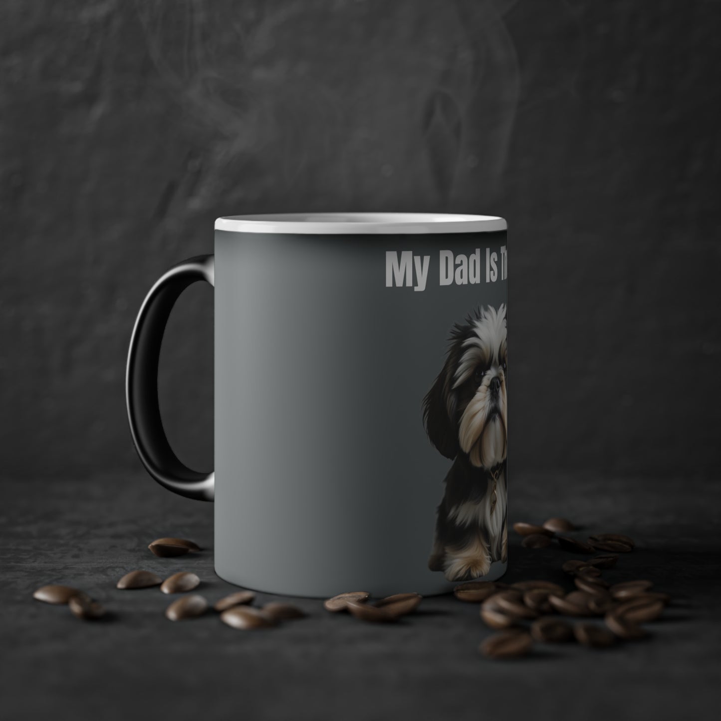 My Dad Is The Shih Shih Tzu Magic Mug, 325ml - Grey