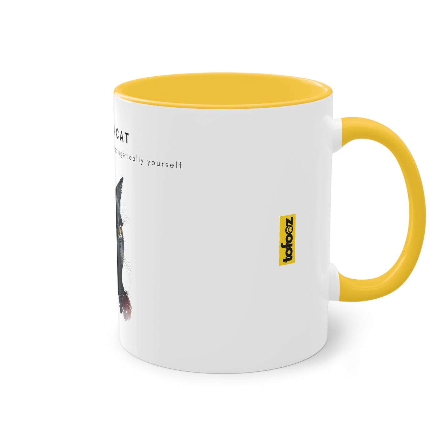 Be Like A Cat Two-Tone Coffee Mug, 325ml - White