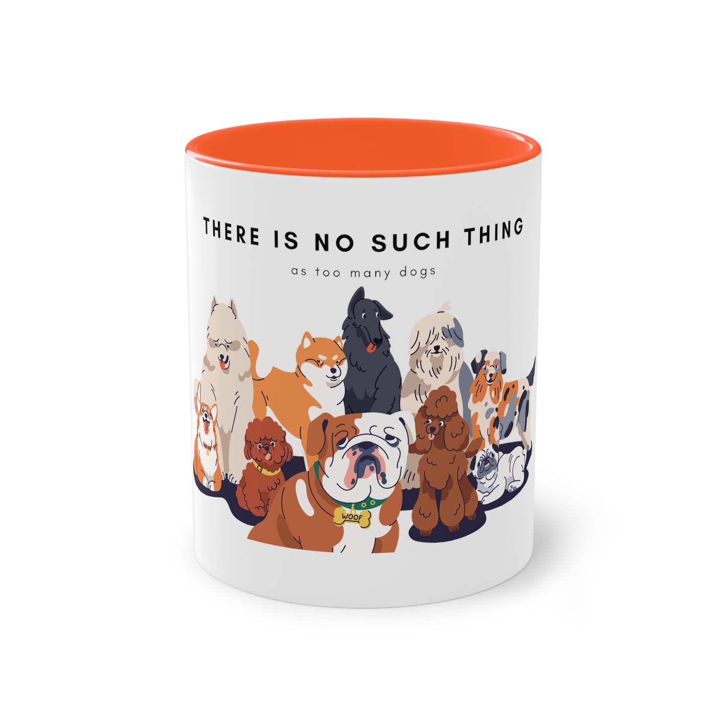 No Such Thing As Too Many Dogs Two-Tone Coffee Mug, 325ml - White