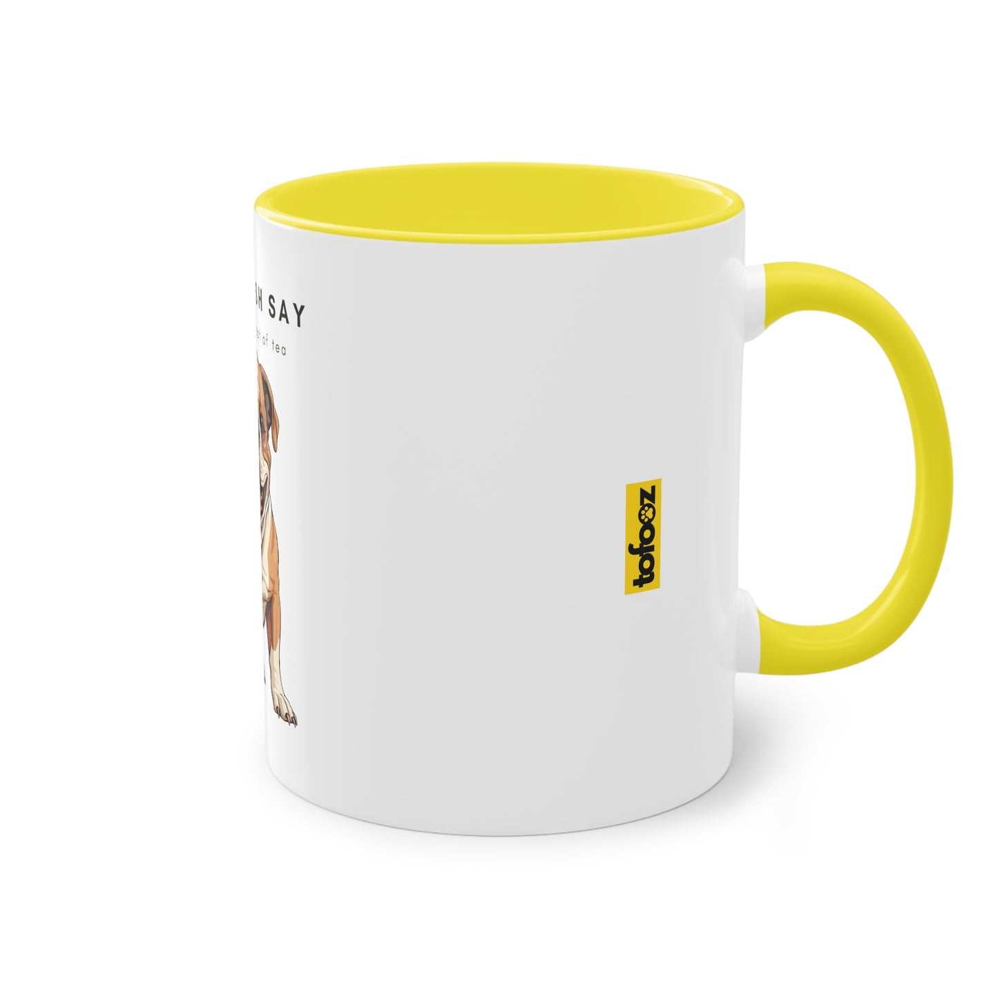 The English Say Tea Bulldog Two-Tone Coffee Mug, 325ml - White