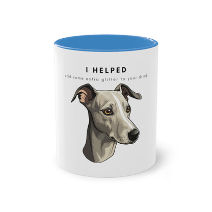 I Helped Add Glitter Italian Greyhound Graphic Two-Tone Coffee Mug, 325ml - White