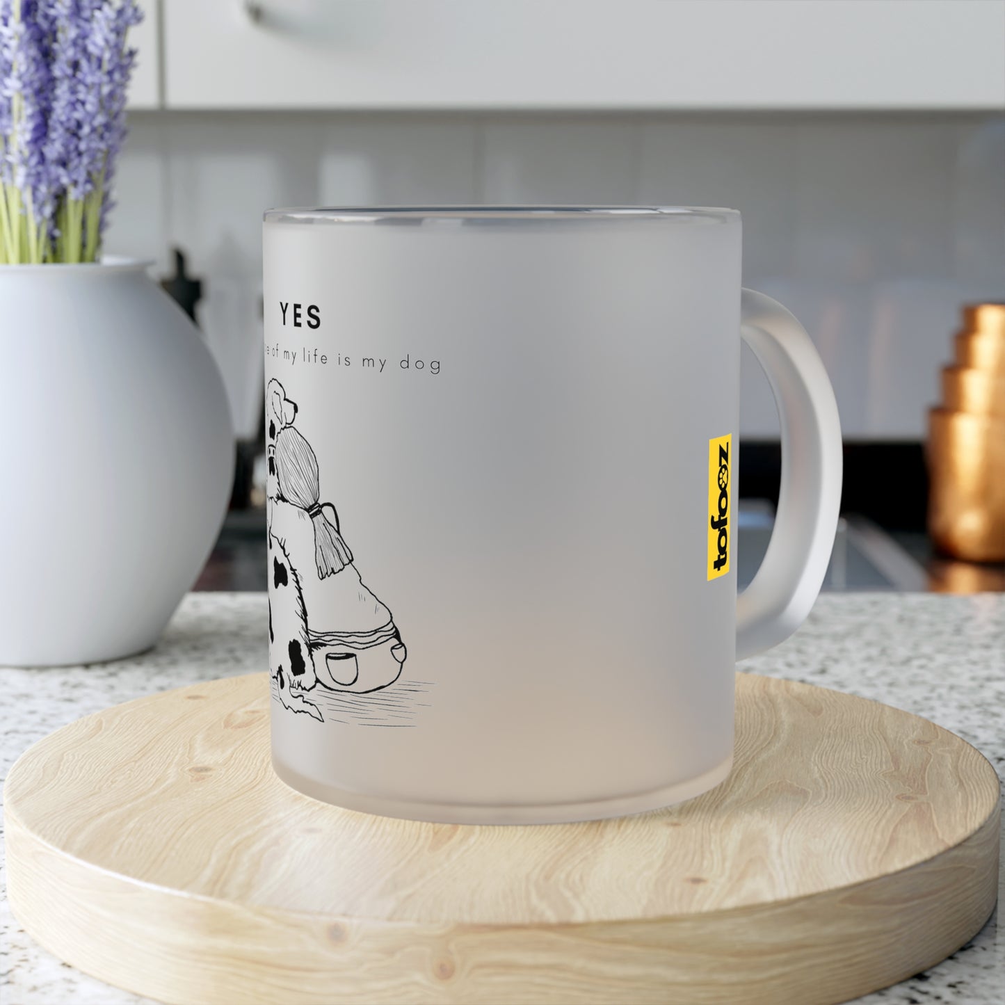 Love Of My Life Dog - Frosted Glass Mug, 325ml