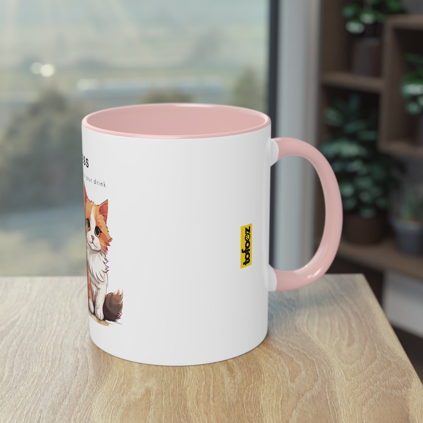 Guess Whose Hair Cats Two-Tone Coffee Mug, 325ml - White