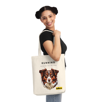 Running Errands For My Dog Red Tri Aussie Woven Tote Bag