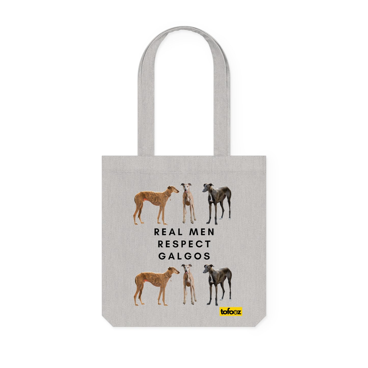 Real Men Respect Galgos Mixed Print Woven Tote Bag