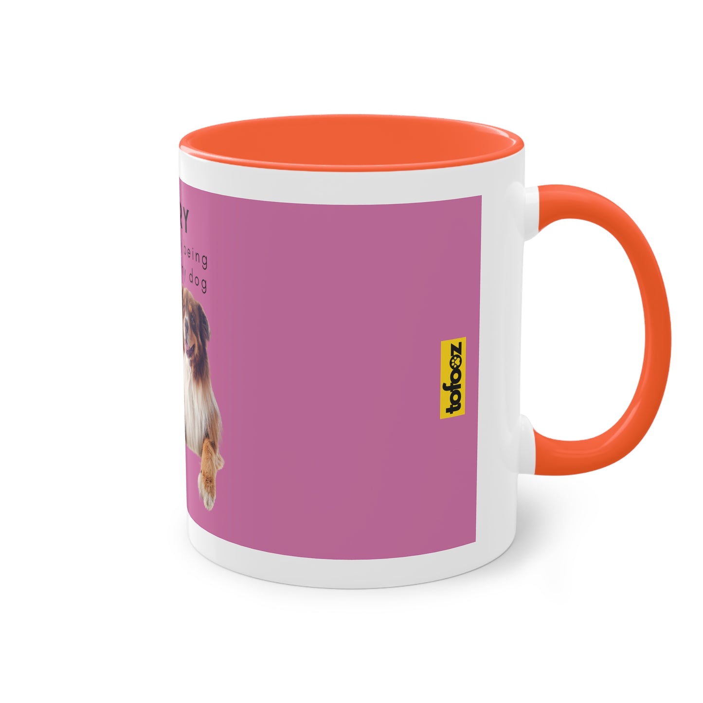 Sorry Too Busy Being Trained Red Merle Aussie Two-Tone Coffee Mug, 325ml - Pink