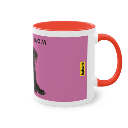 Best Dog Mom Black Lab Two-Tone Coffee Mug, 325ml - Pink