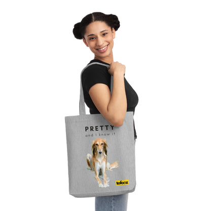 Pretty And I Know It Borzoi Woven Tote Bag