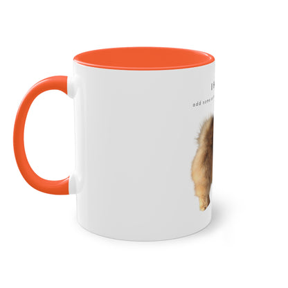 I Helped Add Glitter Tan Pomeranian Two-Tone Coffee Mug, 325ml - White