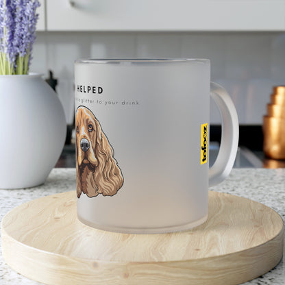 I Helped Add Glitter American Cocker Spaniel - Frosted Glass Mug, 325ml