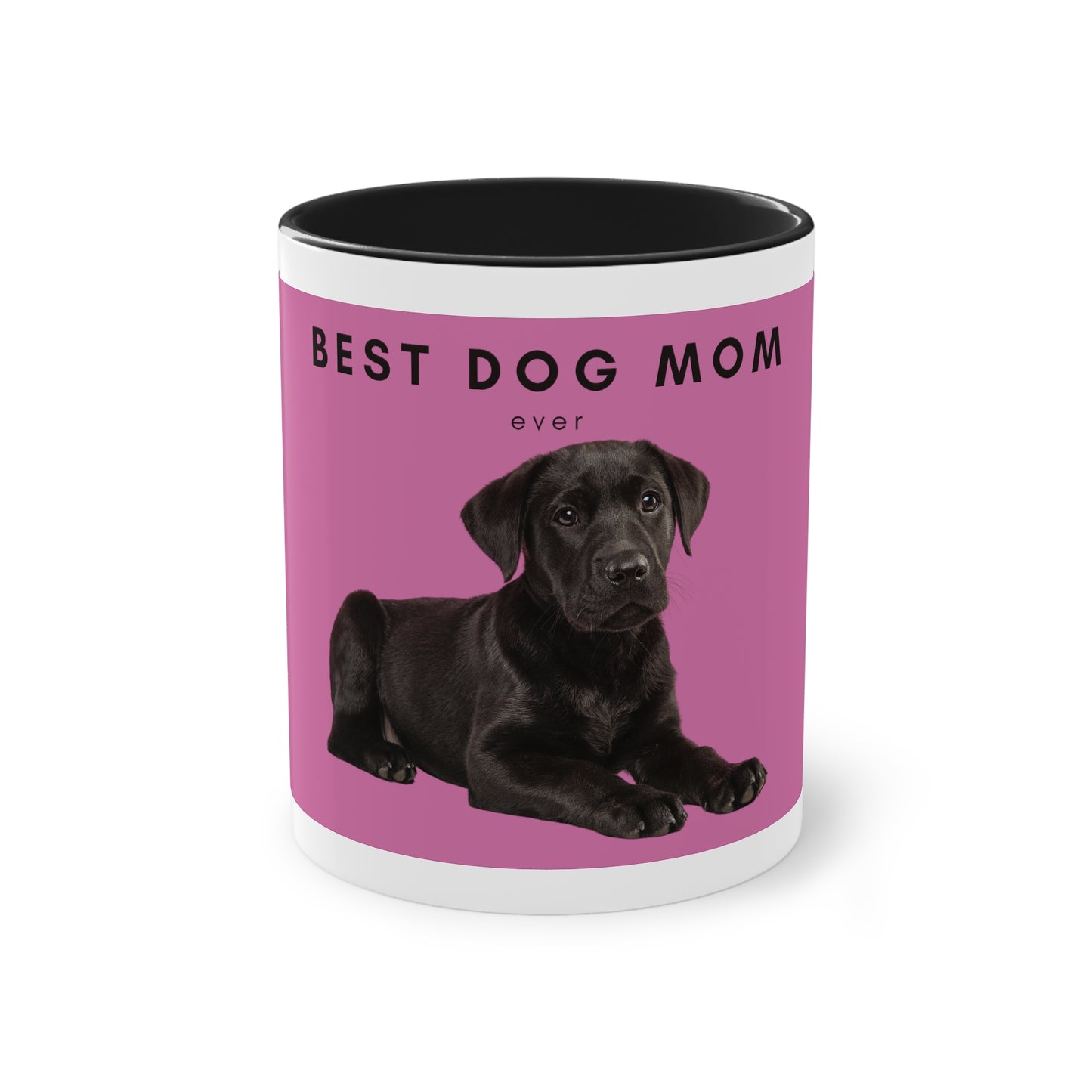 Best Dog Mom Black Lab Two-Tone Coffee Mug, 325ml - Pink