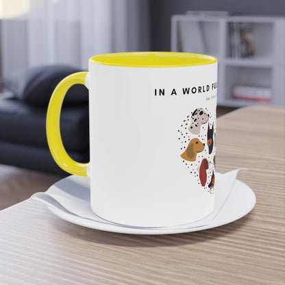 In A World Full Of People Dog Two-Tone Coffee Mug, 325ml - White