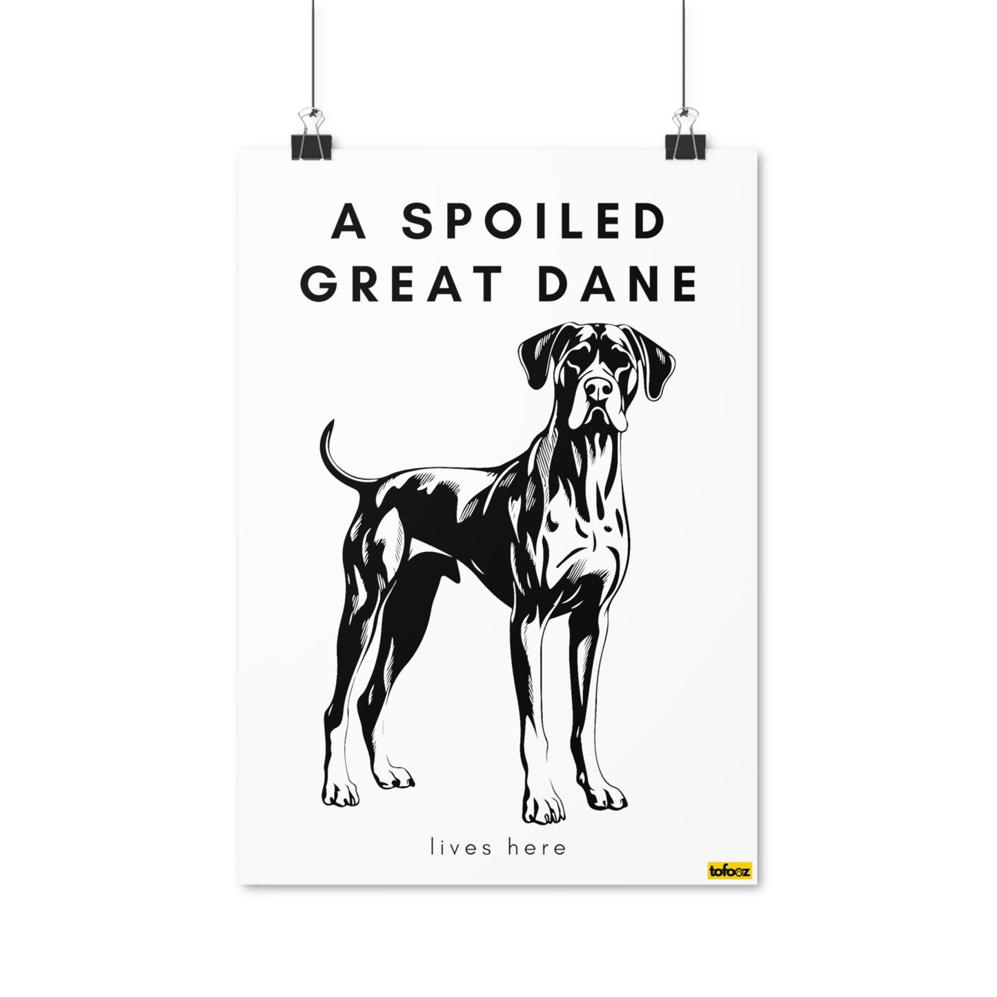 A Spoiled Great Dane Lives Here Full Body Poster - Various Sizes