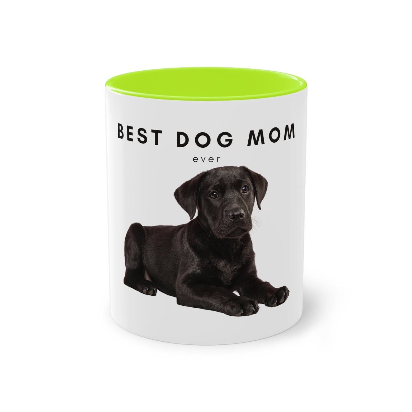 Best Dog Mom Black Lab Two-Tone Coffee Mug, 325ml - White