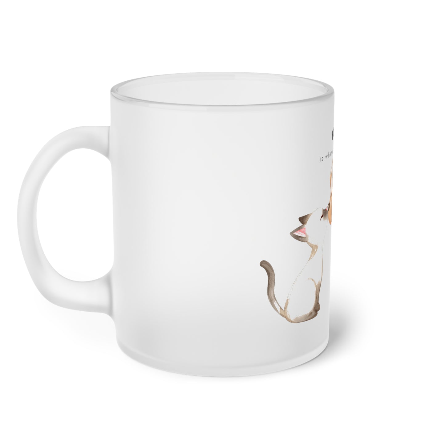 Home Is Where My Animals Are - Frosted Glass Mug, 325ml