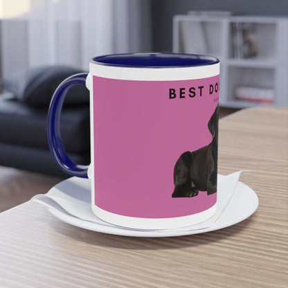 Best Dog Mom Black Lab Two-Tone Coffee Mug, 325ml - Pink