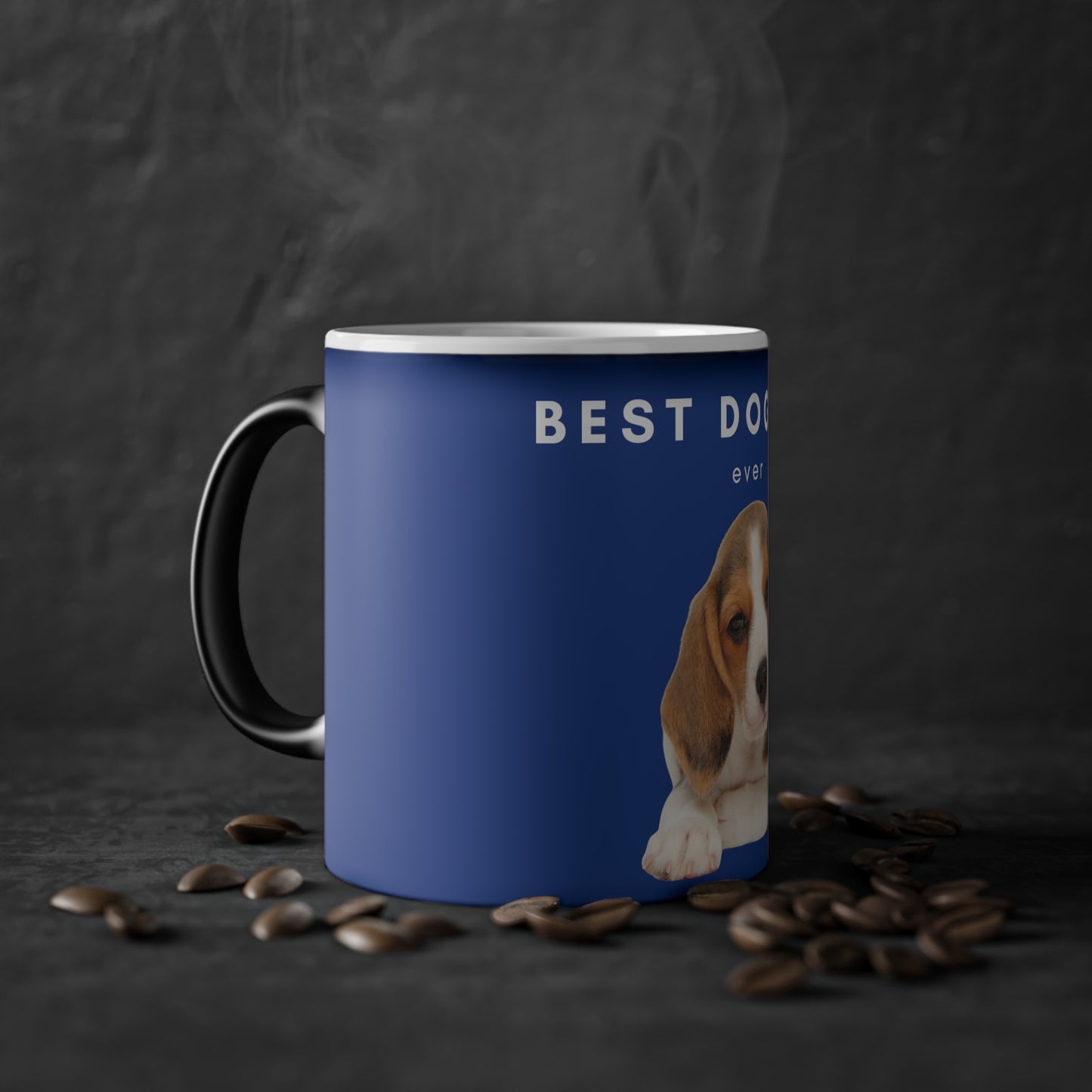 Best Dog Dad Beagle Magic Mug, 325ml - Dark Blue