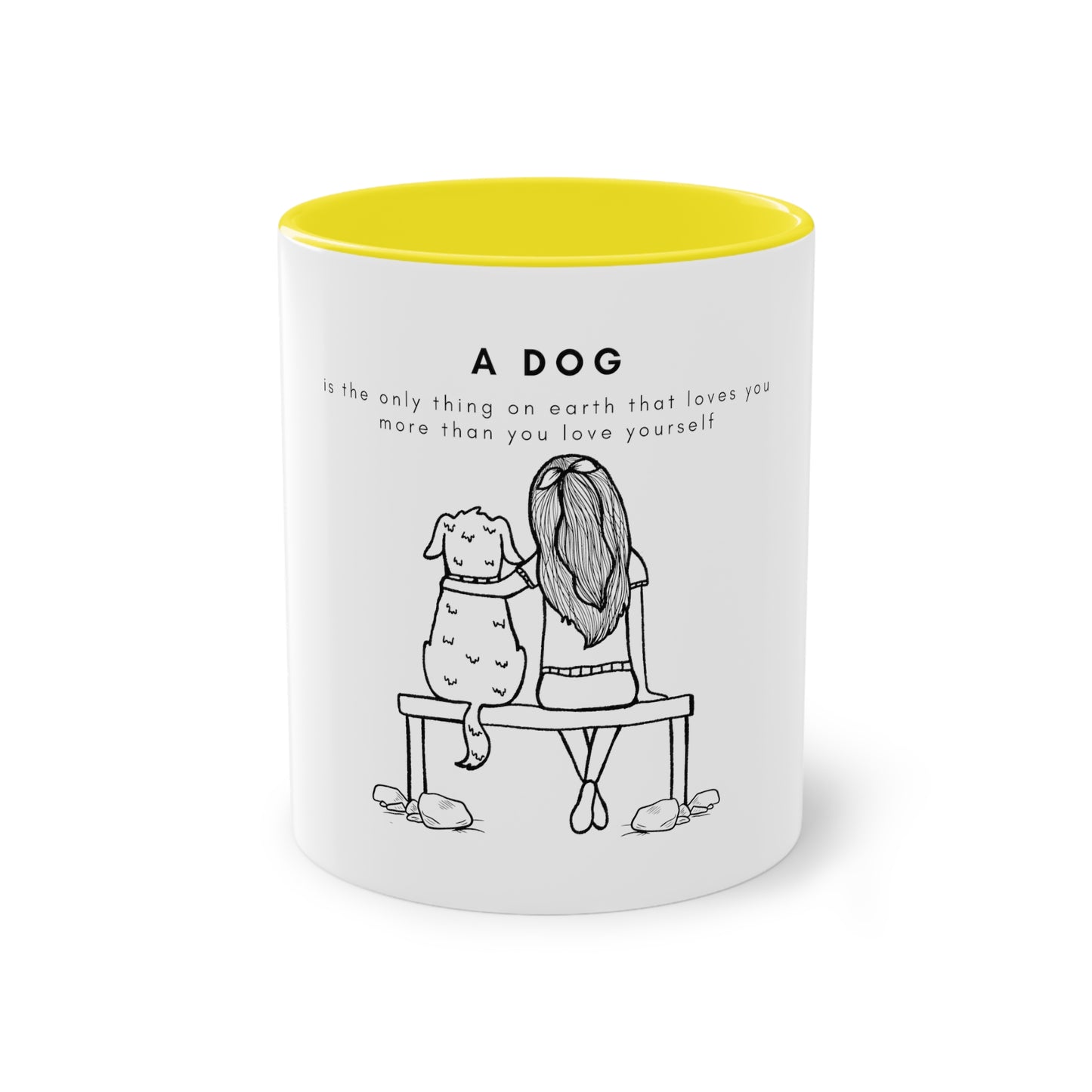 A Dog's Love Two-Tone Coffee Mug, 325ml - White