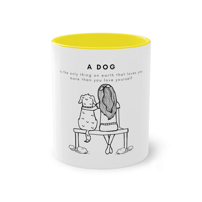 A Dog's Love Two-Tone Coffee Mug, 325ml - White