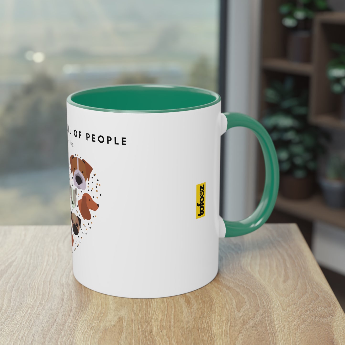 In A World Full Of People Dog Two-Tone Coffee Mug, 325ml - White