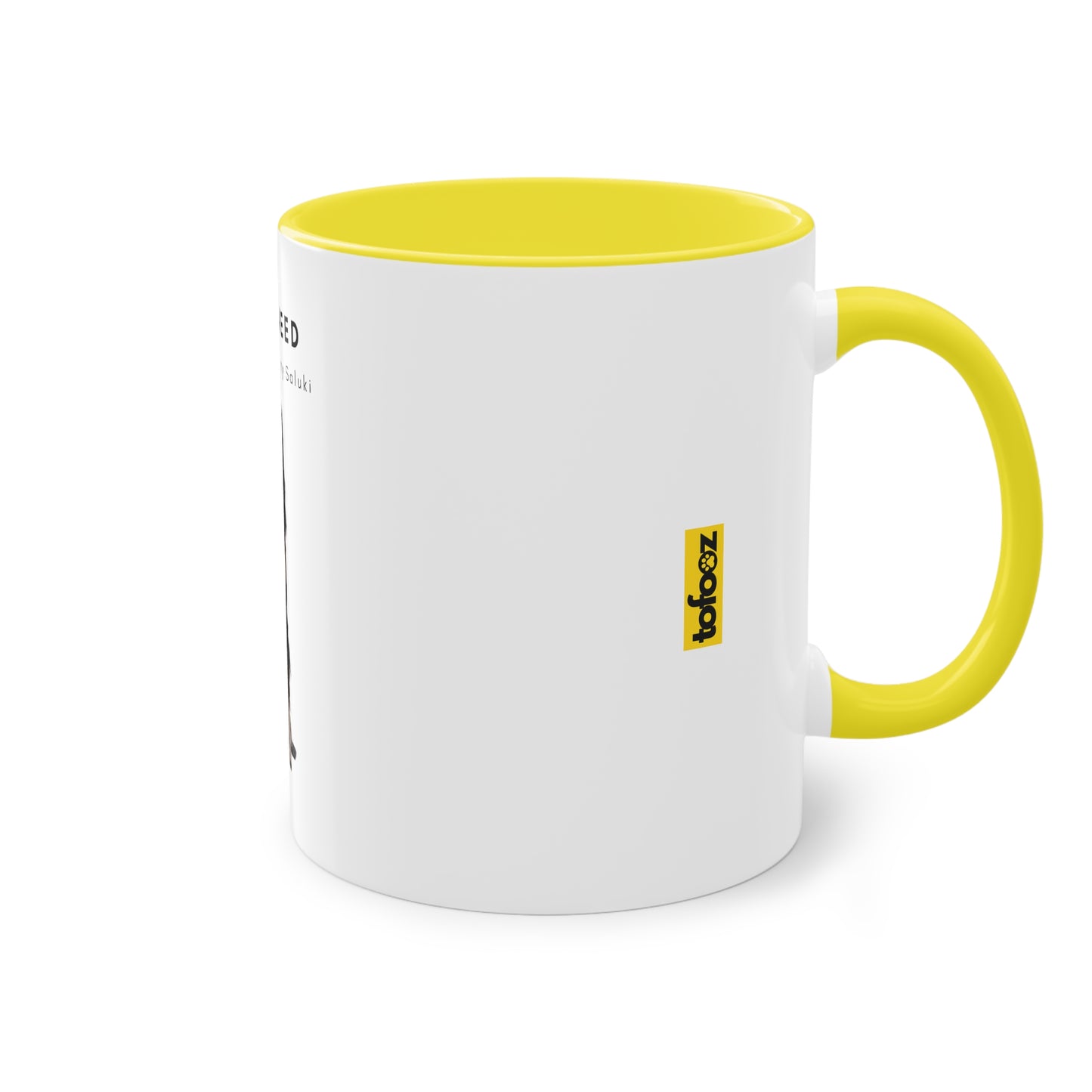 All I Need Is Coffee And My Saluki Two-Tone Coffee Mug, 325ml - White